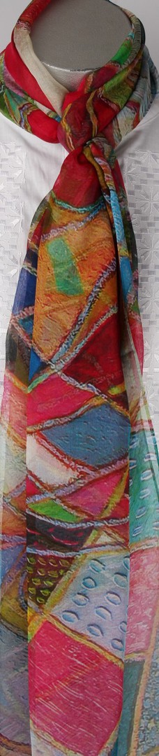 Spectacular pure silk chiffon scarf 100cmx200cm Style : SC/4243 image 0
